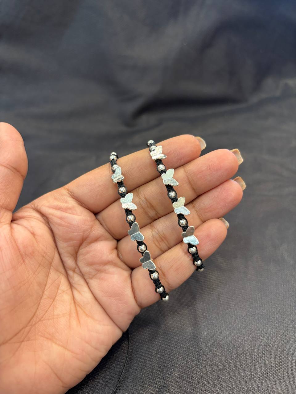 Silver four butterfly anklet Silver four butterfly anklet