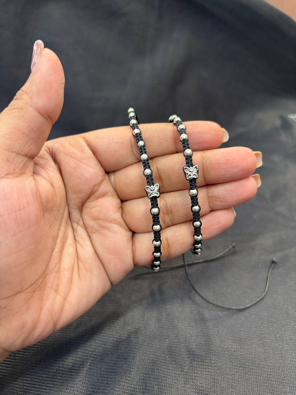 Silver black butterfly anklet Silver black butterfly anklet