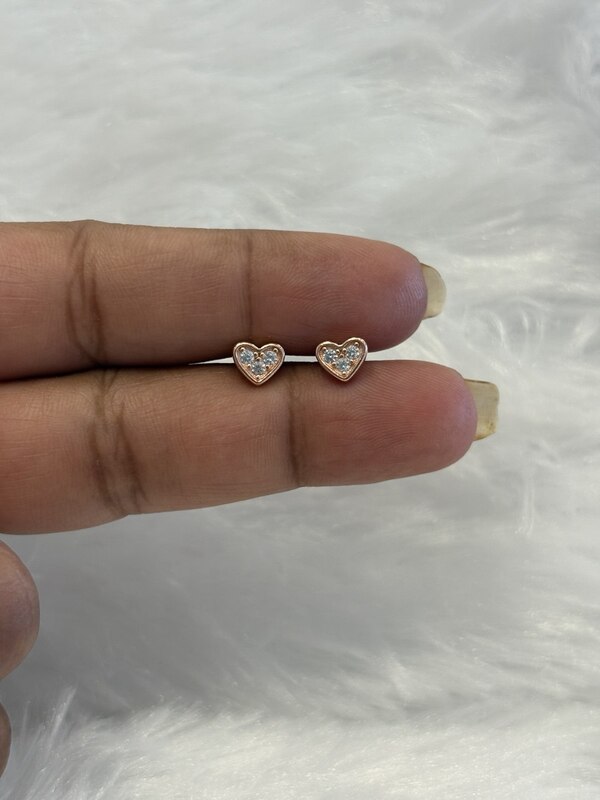 Silver heart line with rosegold finish
