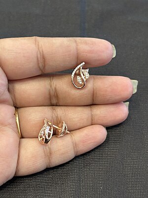 Silver double petal with rosegold finish