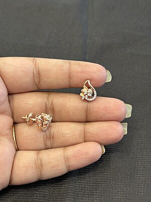 Silver bloom flower with rosegold finish
