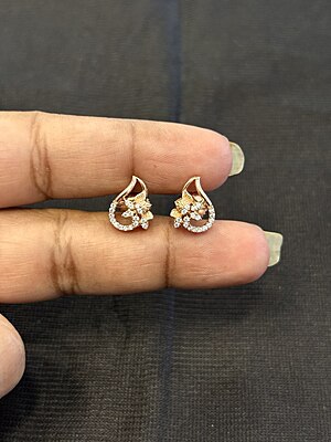 Silver bloom flower with rosegold finish