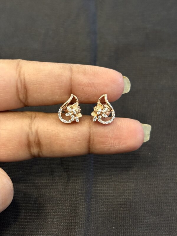 Silver bloom flower with rosegold finish