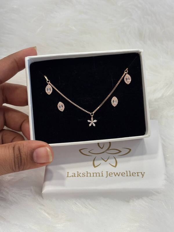 Silve single star chain pendant coated with rosegold finsh