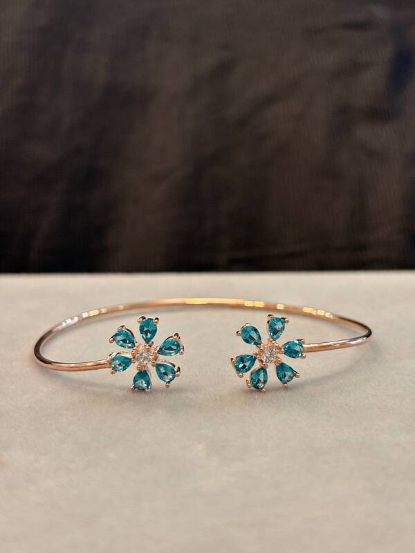 Silver blue chakra with rosegold finish