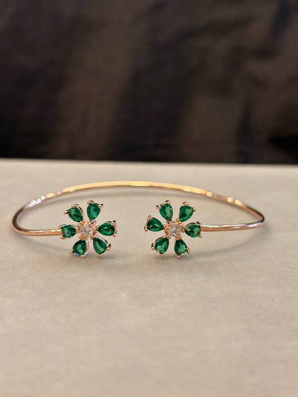 Silver green chakra with rosegold finish