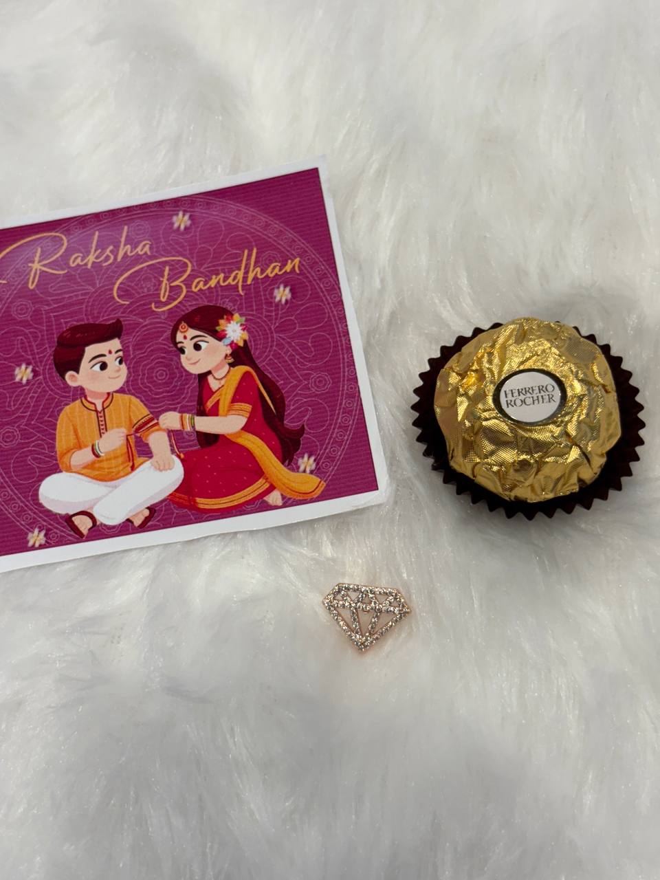 Silver diamond brooches coated with rosegold finish
