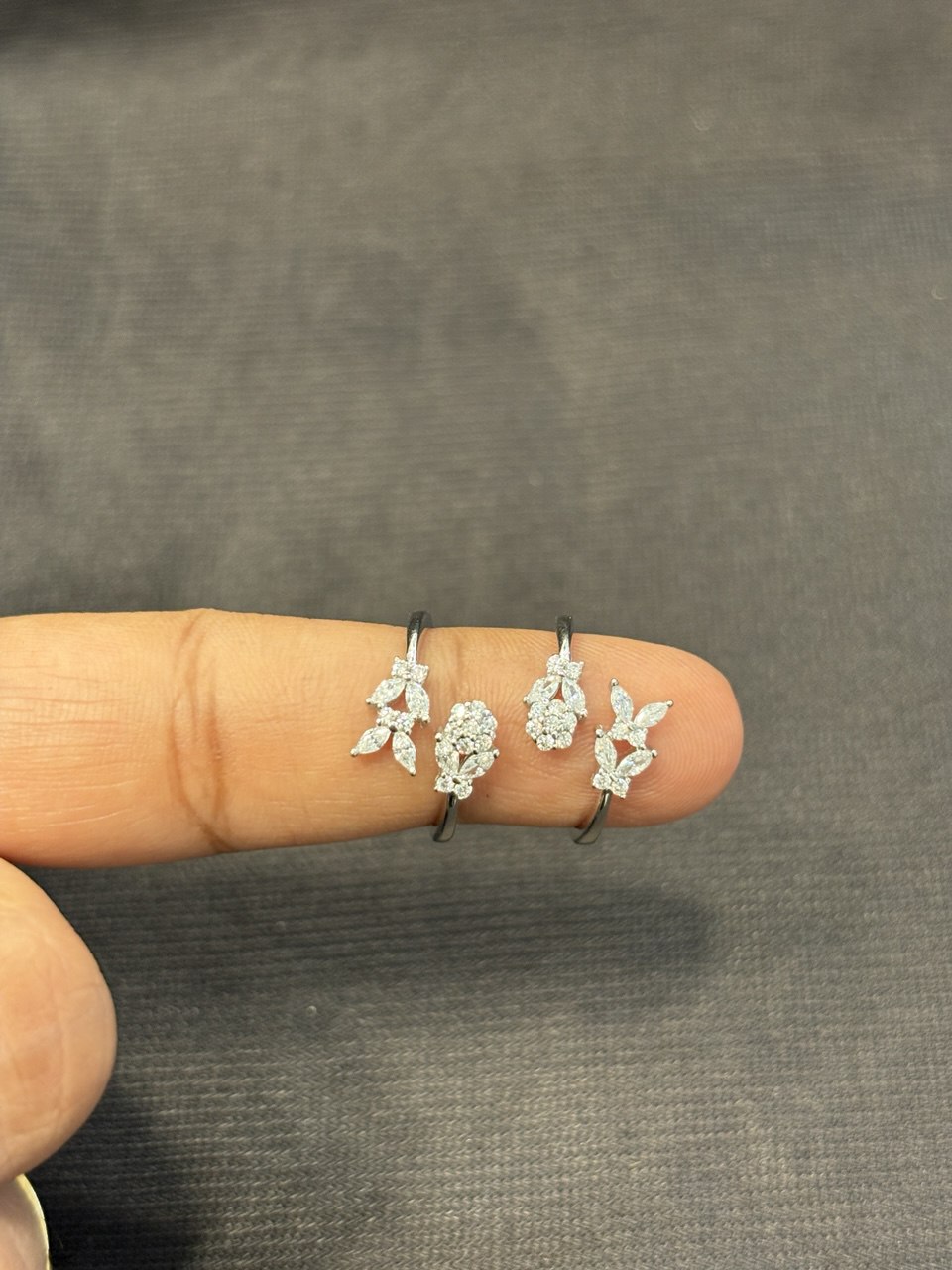 Silver double butterfly toe ring