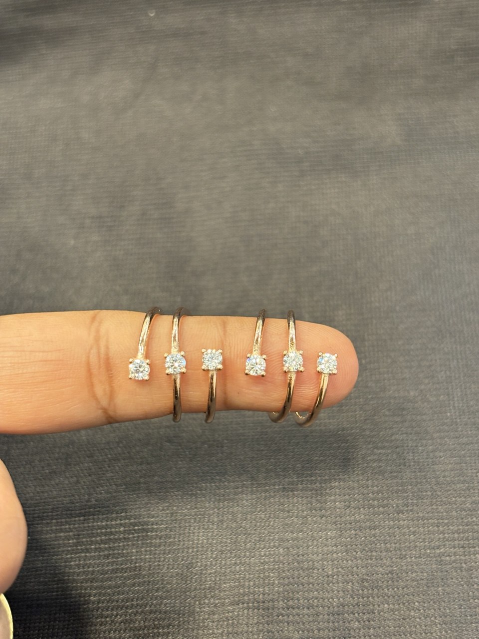 Silver double line white toe ring wiht rosegold finish