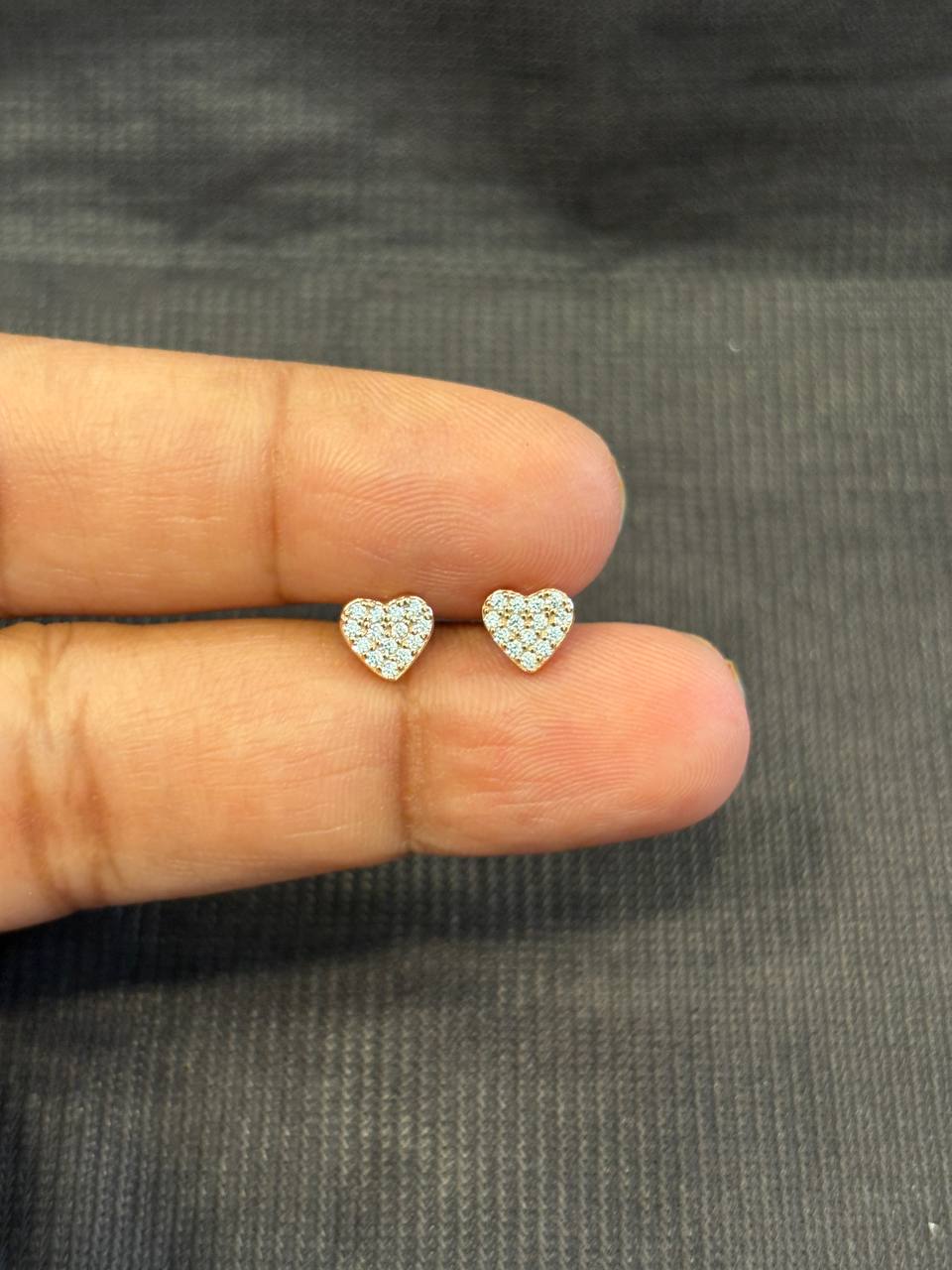 Silver heart h2 second stud with rosegold finish
