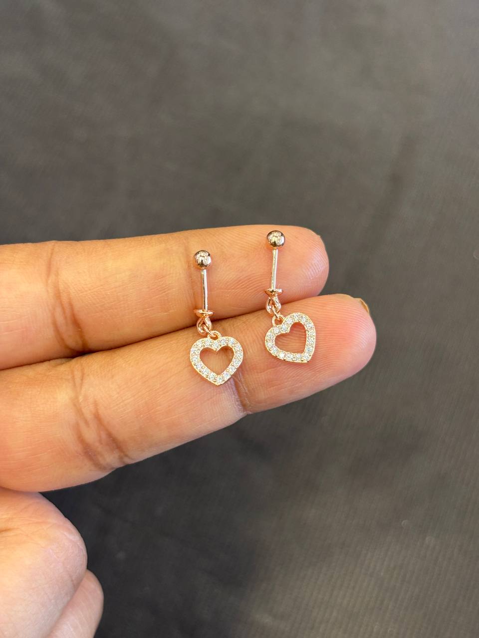 Silver heart bugadi with rosegold finish
