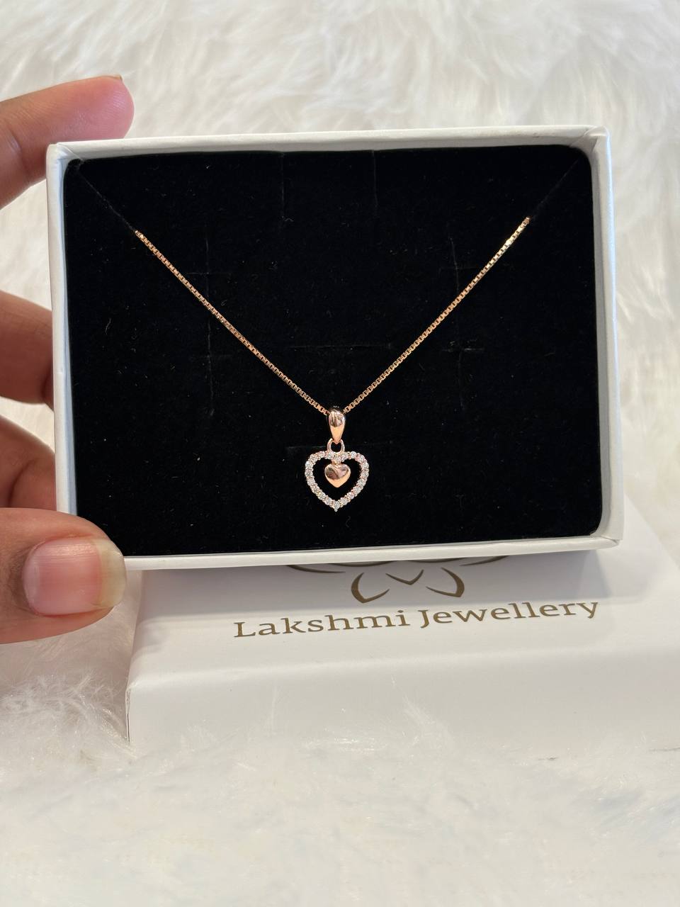 Silver lovin chain with rosegold finish
