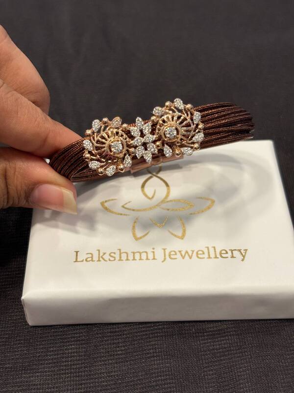 Silver luna magnetic cuff with rosegold finish