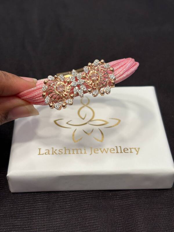 Silver elysian magnetic cuff with rosegold finish