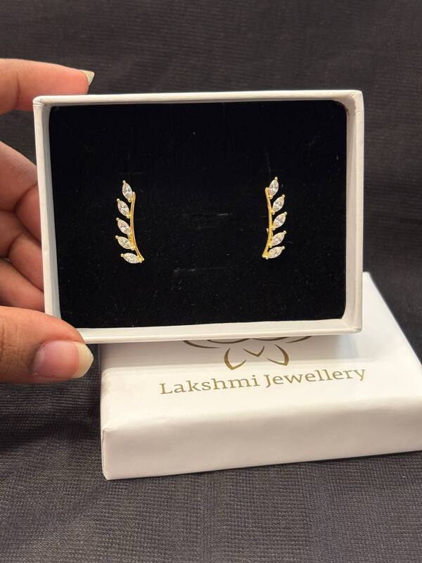 Silver angel wing ear cuff with rosegold finish