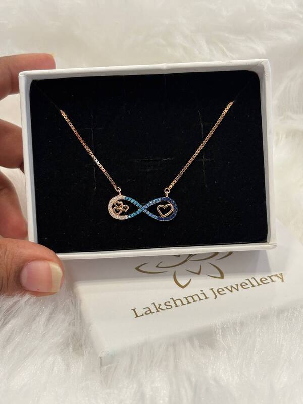Silver infinity chain with rosegold finish
