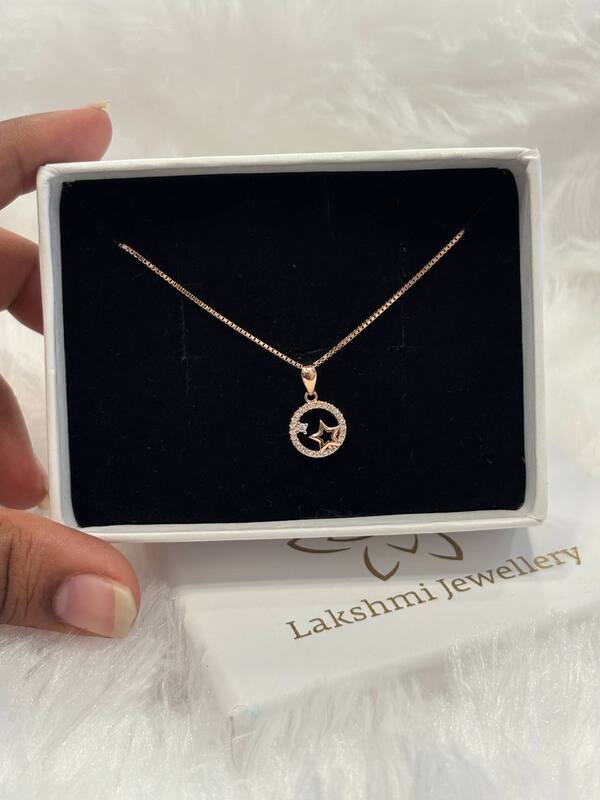 Silver nakshthra chain with rosegold finish