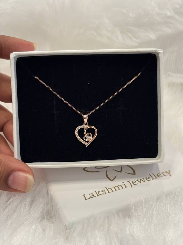 Silver anbe chain withg rosegold finish