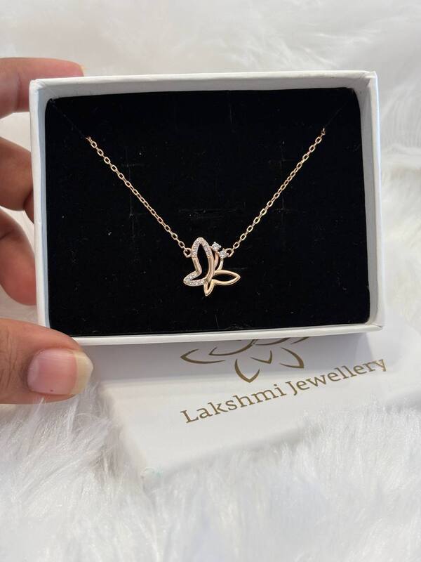 Silver paavai chain with rosegold finish