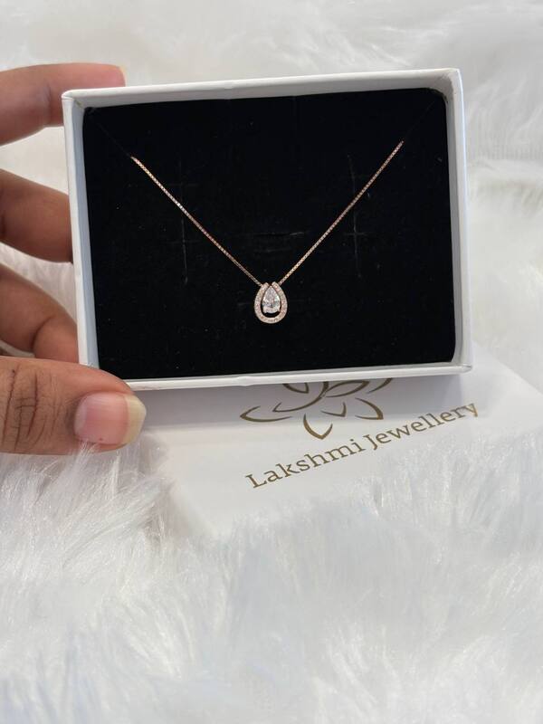 Silver neha chain with rosegold finish