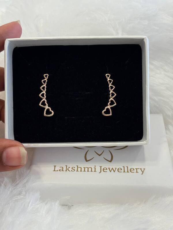 Silver heart bluetooth ear cuff with rosegold finish