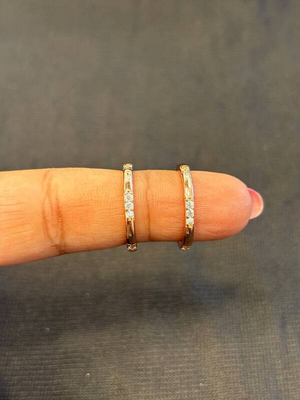 Silver pavazham toe ring with rosegold finish