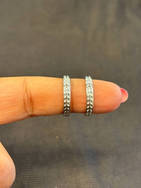 Silver malargal toering with rosegold finish