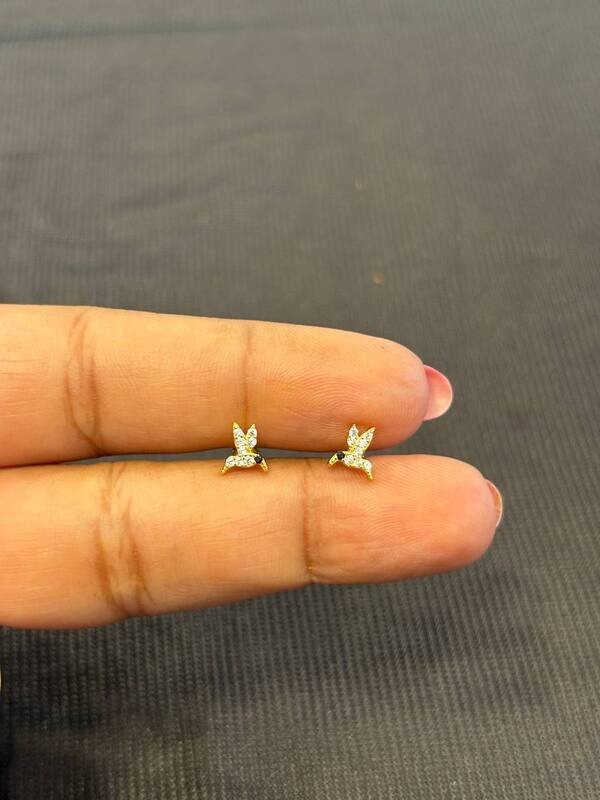 Silver bird second stud with gold finish