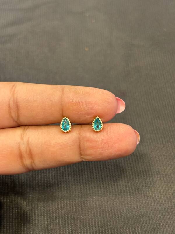 Silver blue due drop with gold finish