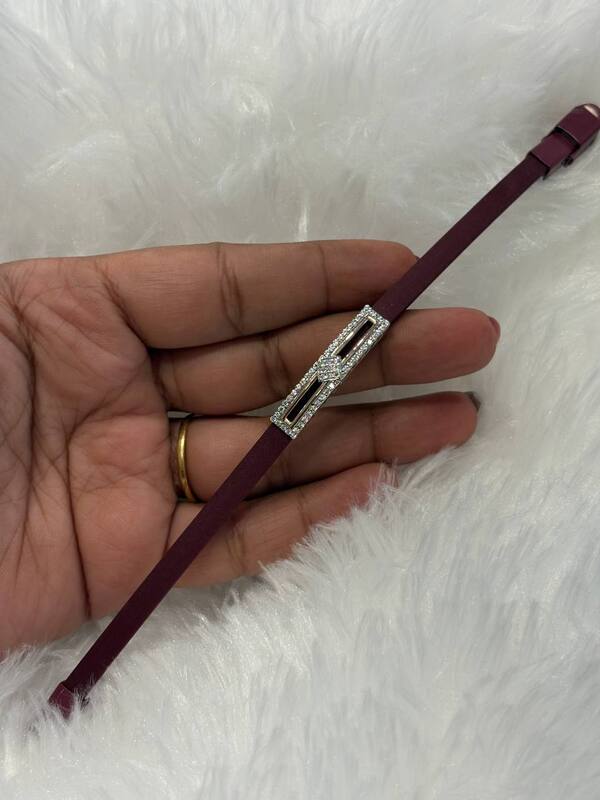 Silver senkathir band with rosegold finish