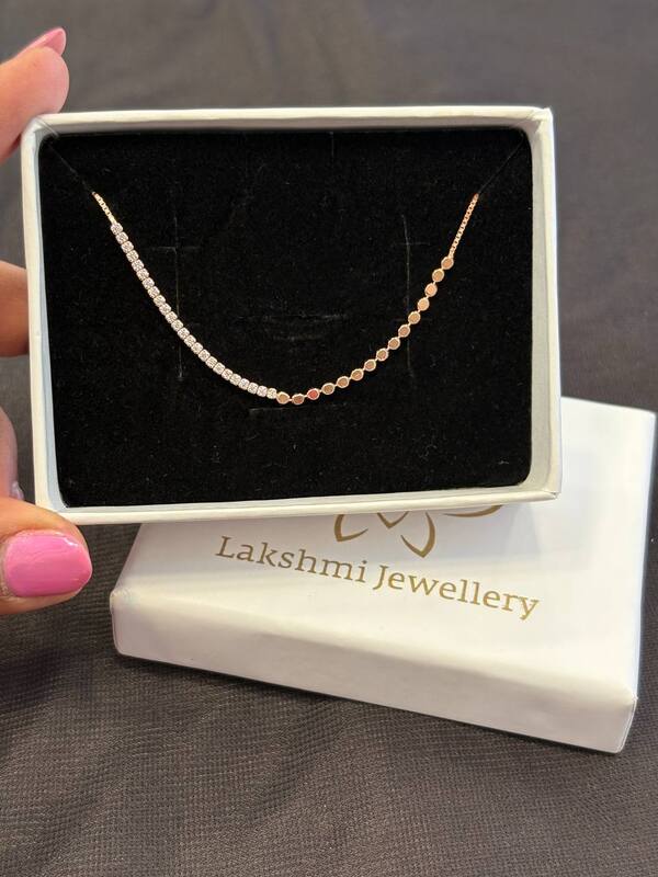 Silver half white brcelet with rosegold finish