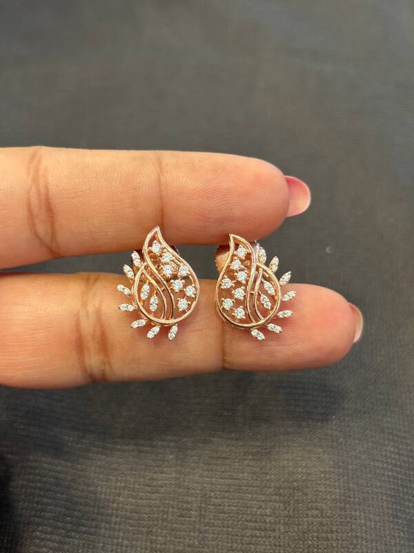 Silver maghil stud with rosegold finish
