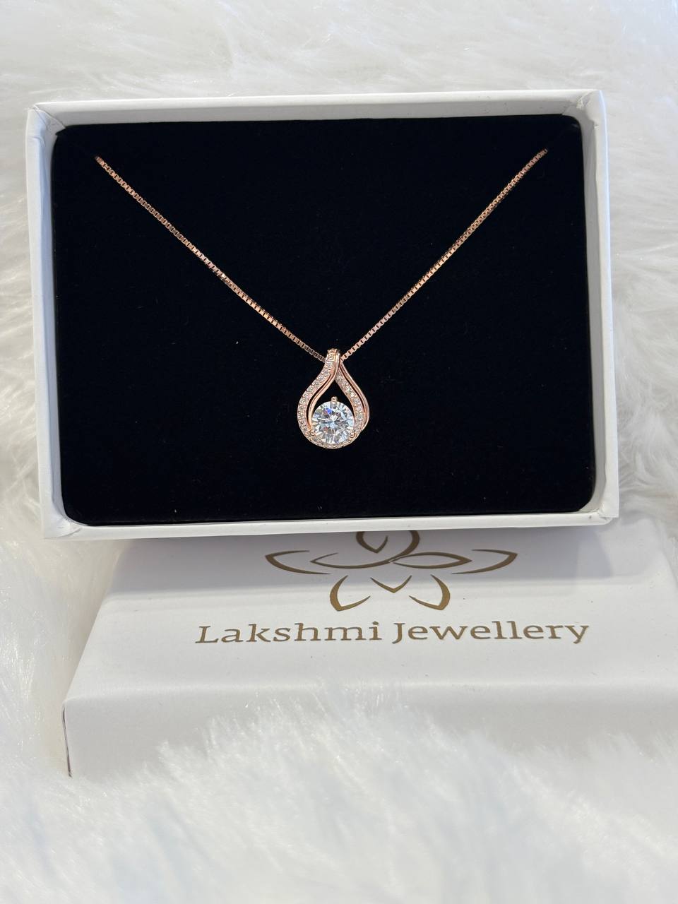 Silver fancy glitter chain with rosegold finish